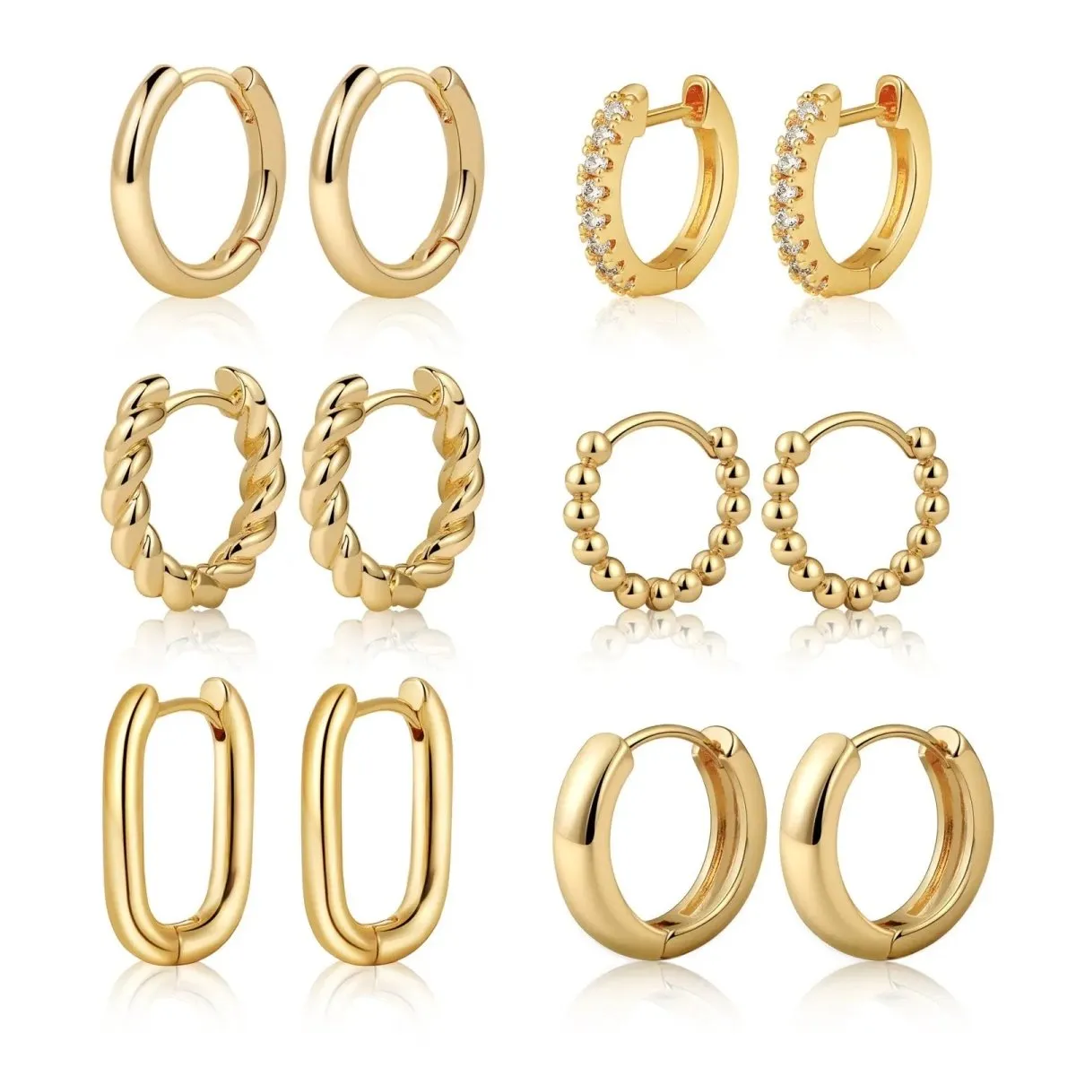 Kyerlyn 6 Pairs Hoop Earrings Set