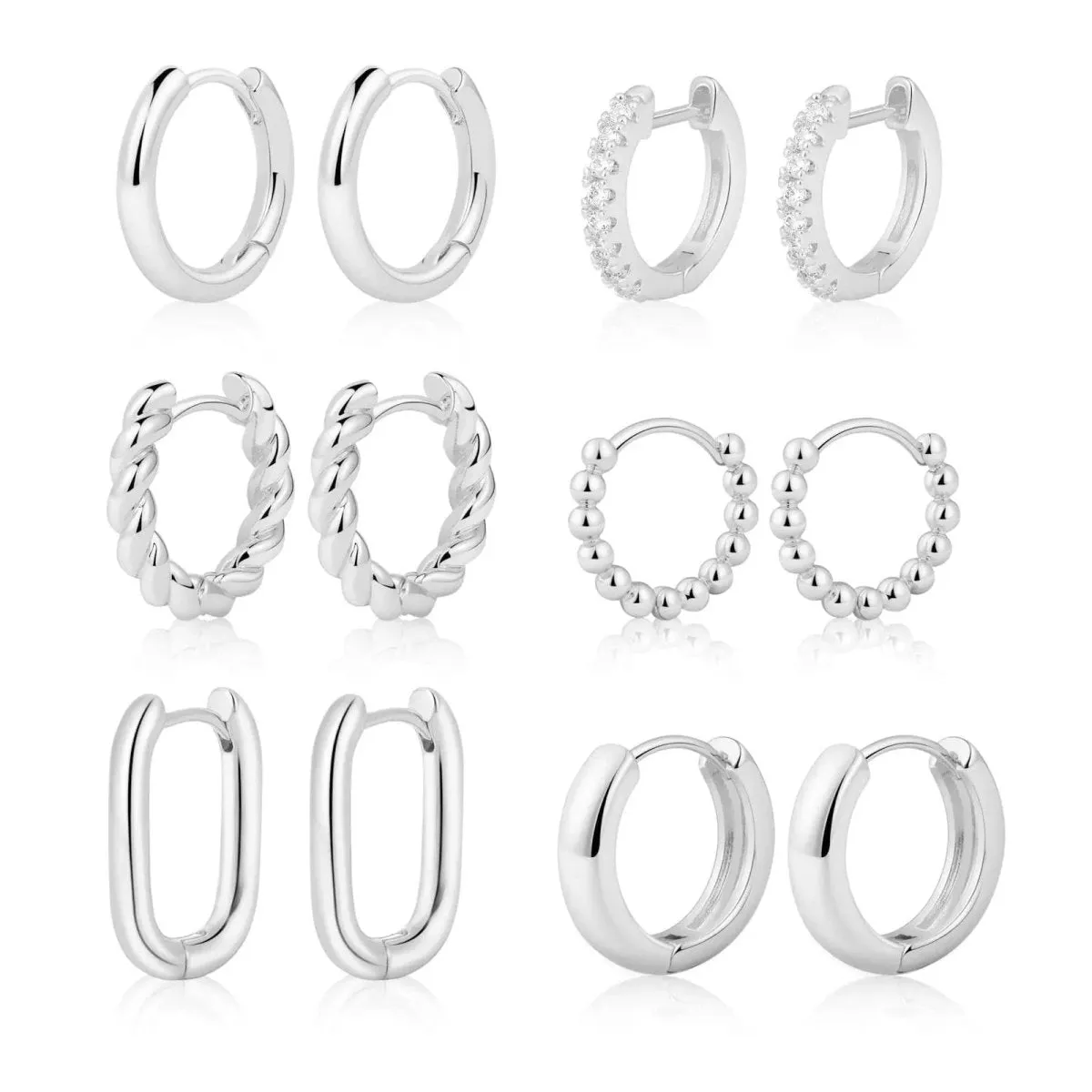 Kyerlyn 6 Pairs Hoop Earrings Set