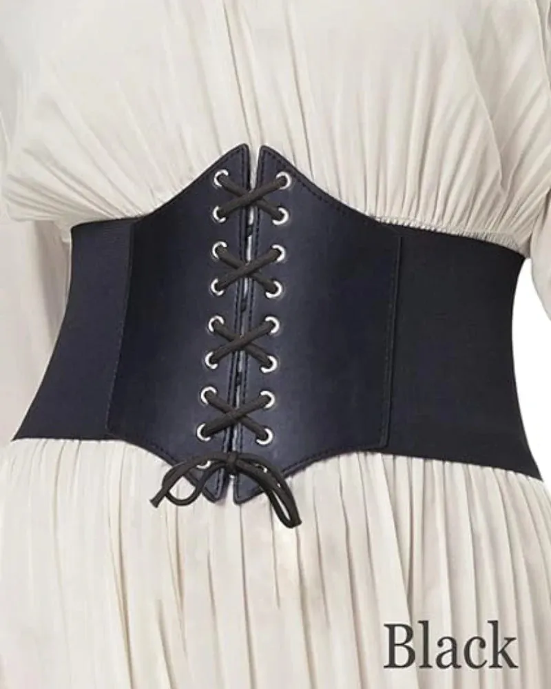 Lace-up Cinch Belt Tied Corset Elastic Waist Belt