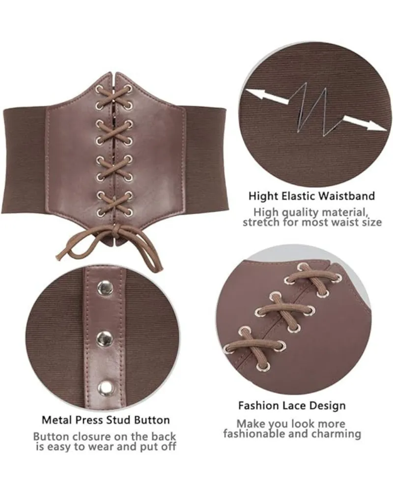 Lace-up Cinch Belt Tied Corset Elastic Waist Belt