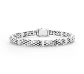 LAGOS White Caviar Ceramic Station Caviar Bracelet, 6mm