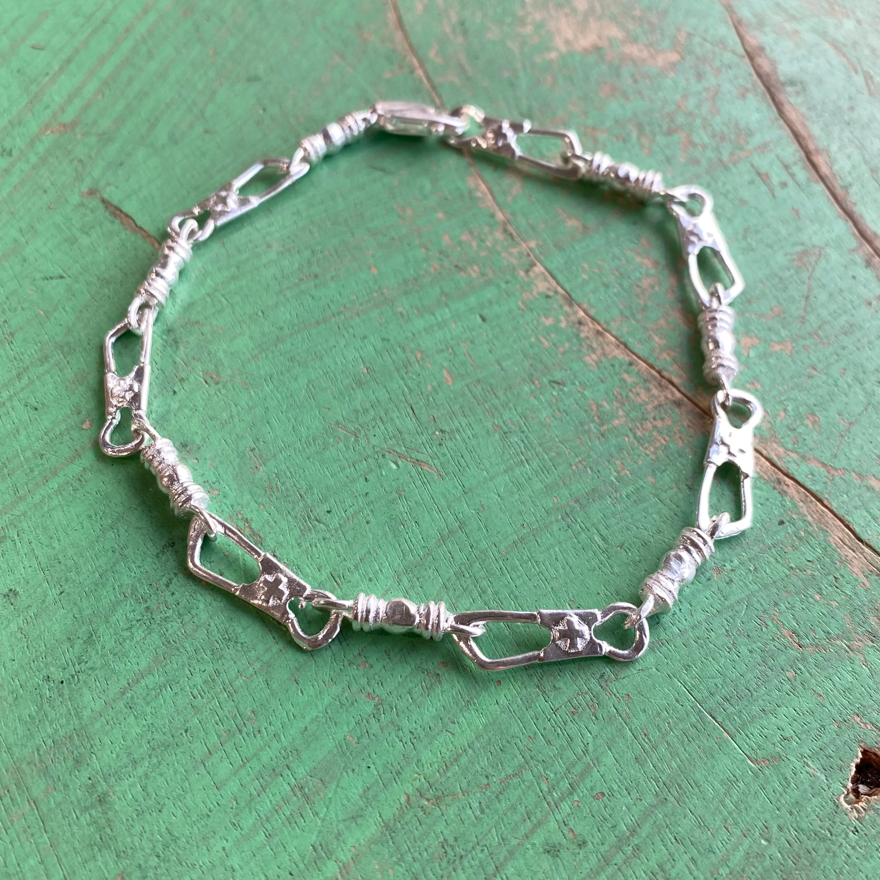 Large Sterling Silver Fisher of Men Bracelet