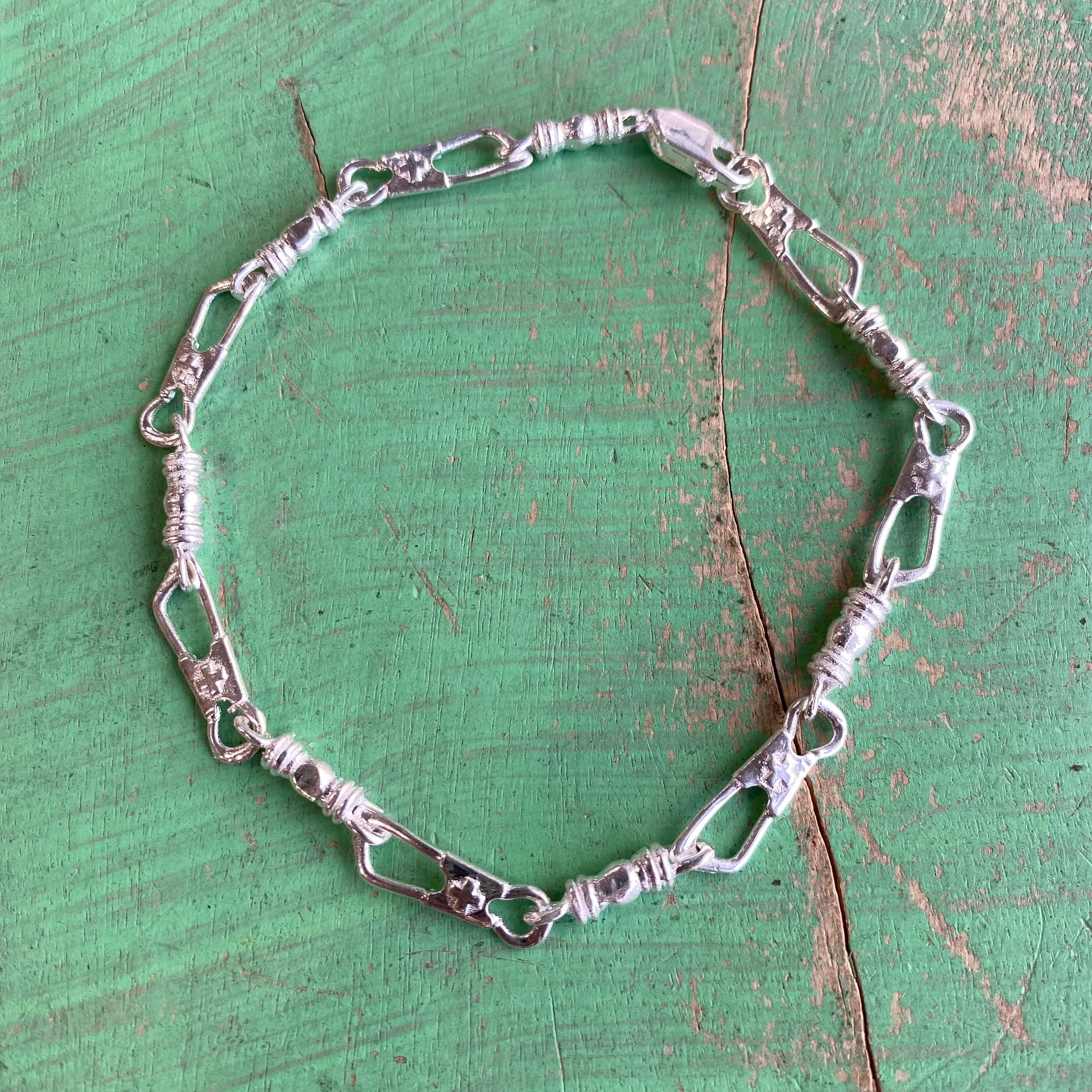 Large Sterling Silver Fisher of Men Bracelet