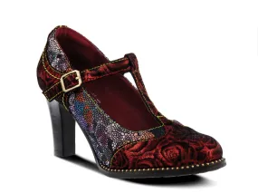 L'ARTISTE Ladies Bordeaux Multi Maize Pump