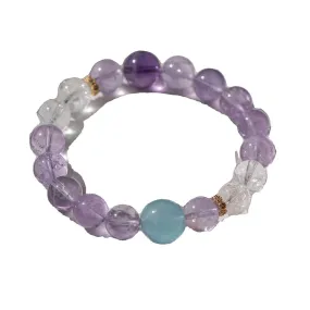 Lavender Amethyst and Crystal Sterling Silver Bracelet - Fortune's Favor Collection