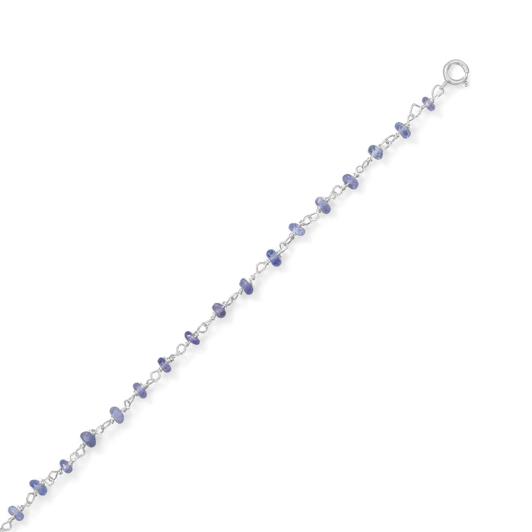 Lavender Love Tanzanite Sterling Silver Anklet