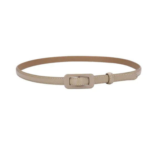 Light Khaki Women Thin Waist Leather Belt 淺卡其女士細腰皮帶 KCBELT1116