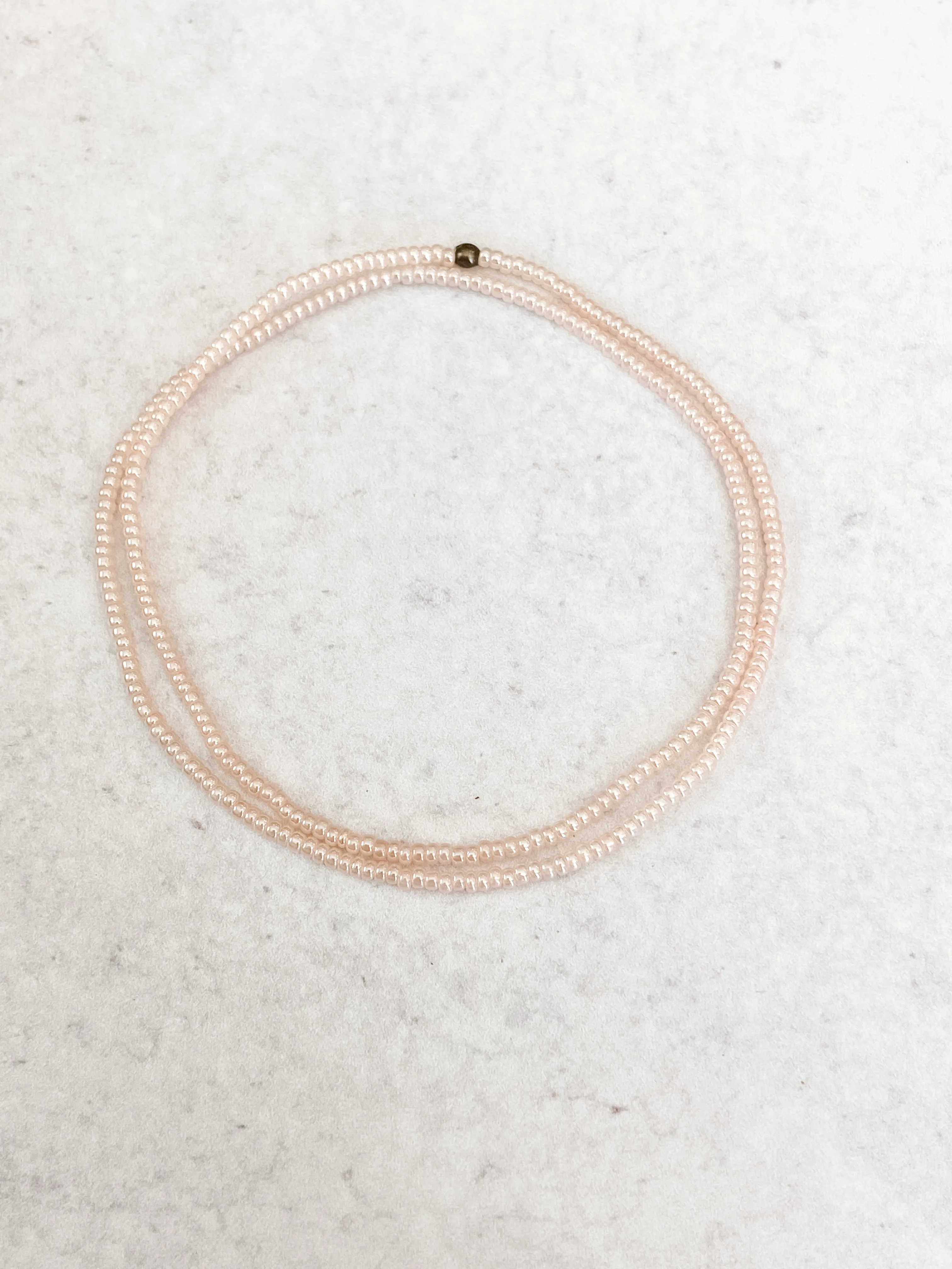 Light Pink Round Bead ~ 15”