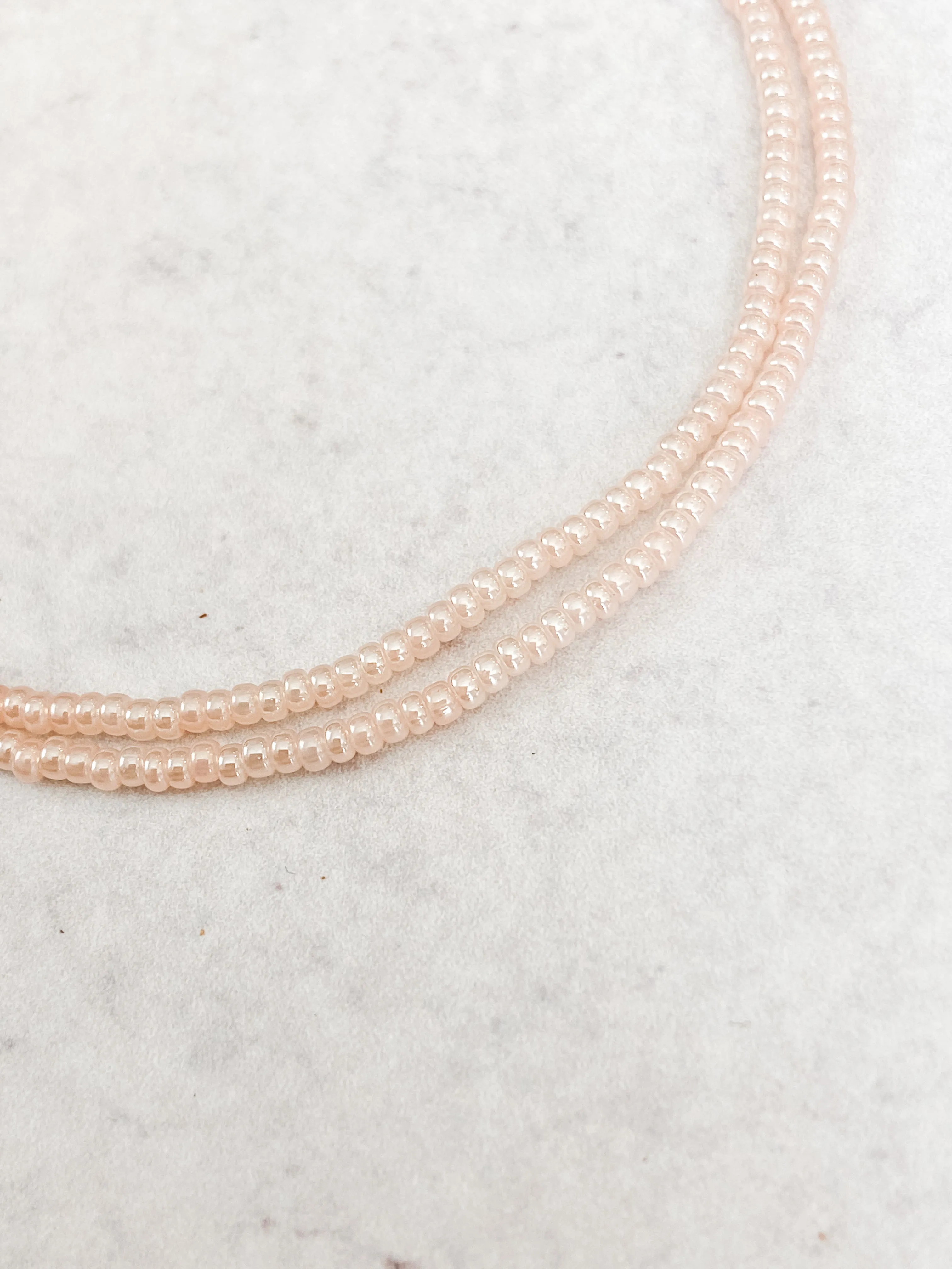 Light Pink Round Bead ~ 15”