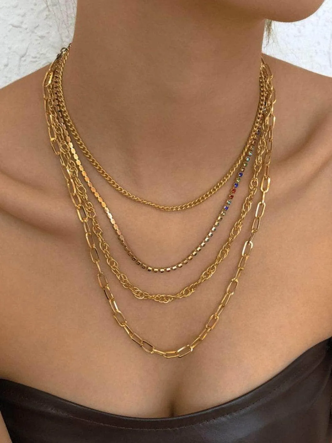 Link Multi Layer Necklace Set