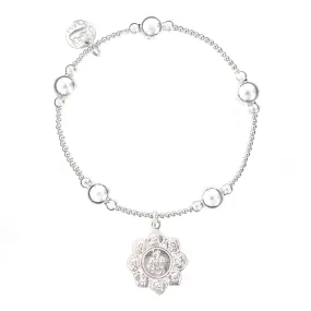 Lotus Flower Bali Ball Bracelet