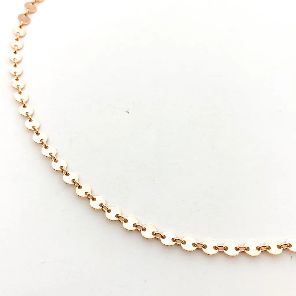 Luna Disc Chain Jewelry Set | Rose Gold