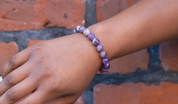 Luxury Faceted Dog Tooth Amethyst Natural Gemstone Bracelet