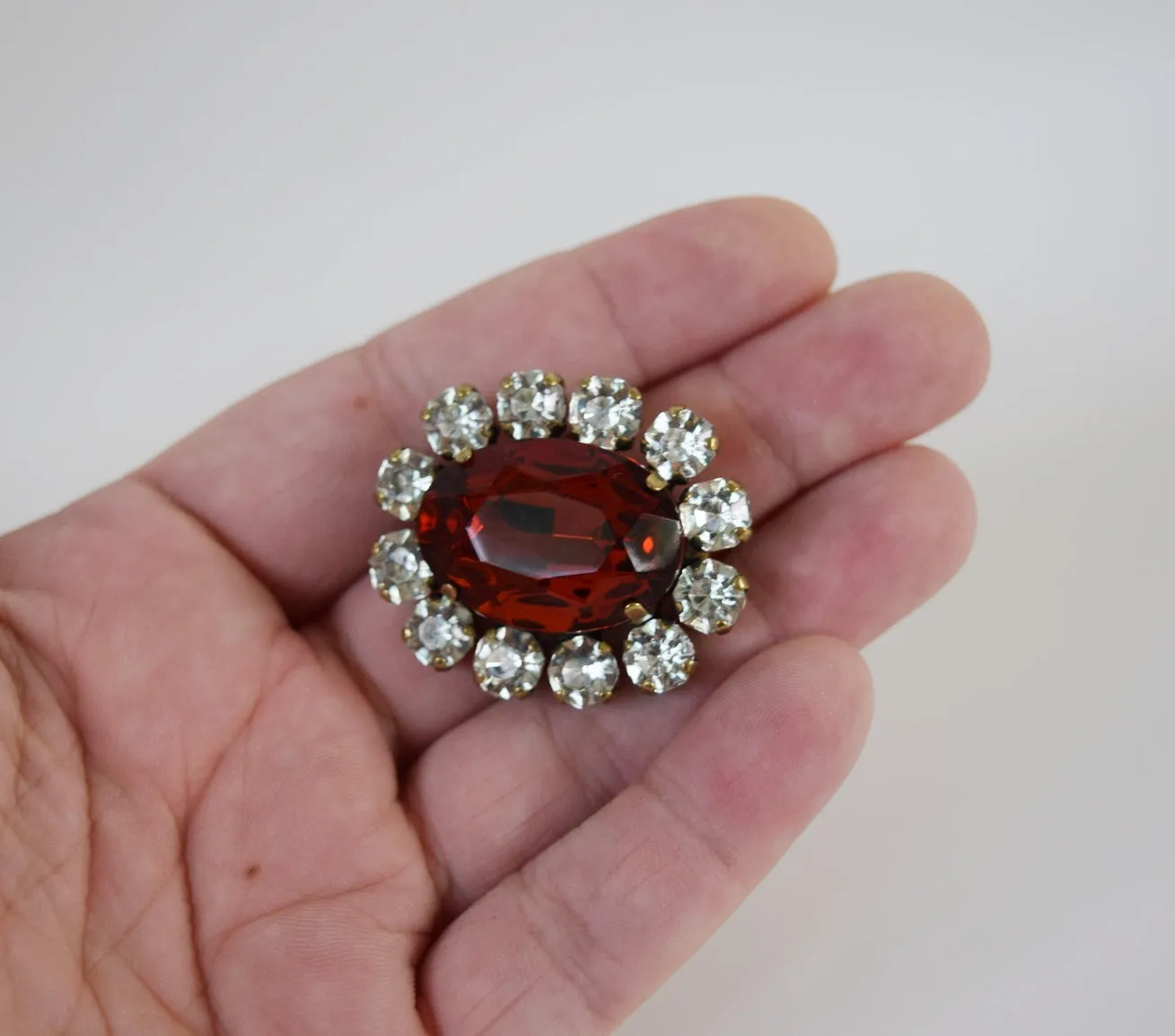 Madeira Topaz Crystal Cluster Brooch