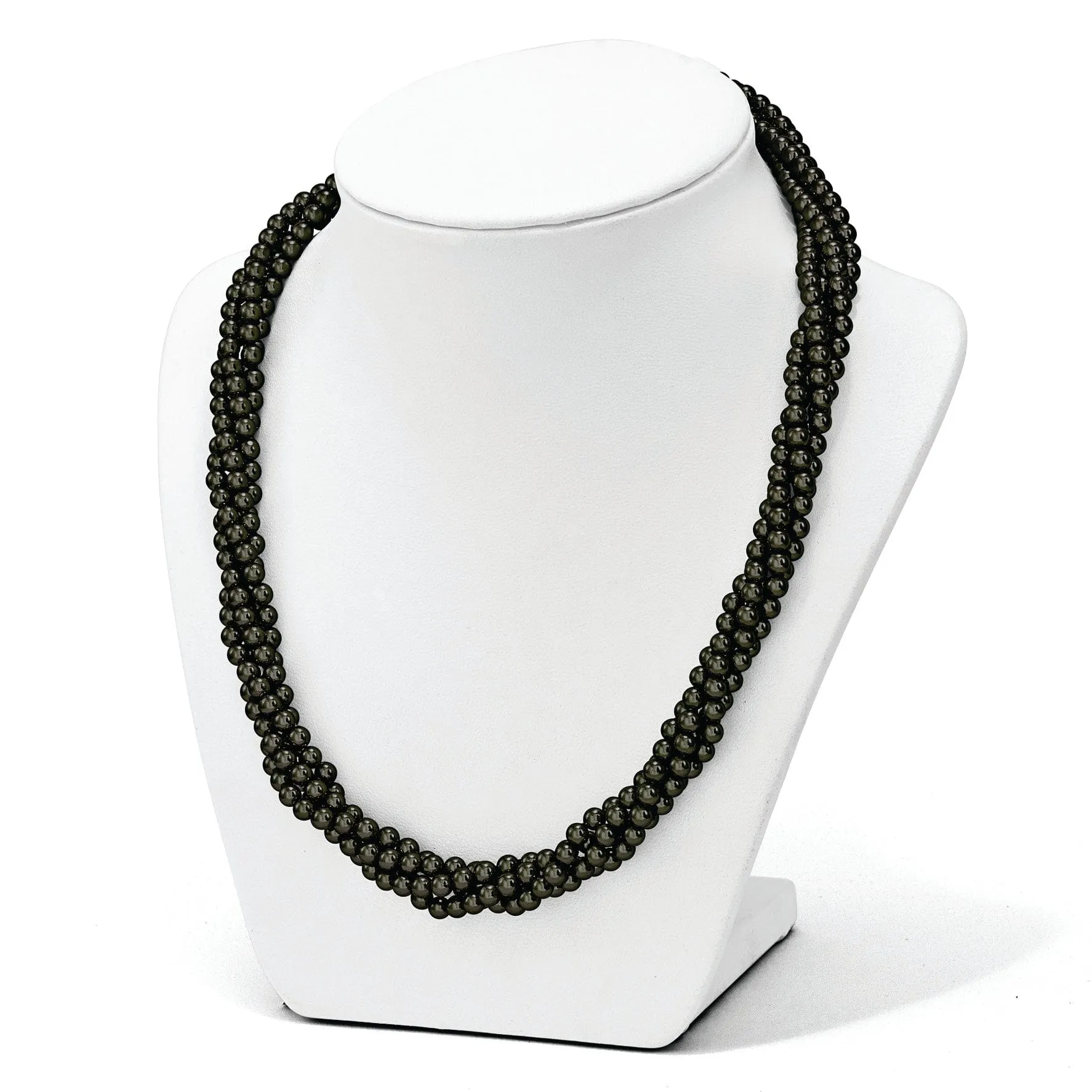 Majestik Black Shell Pearl Twisted Necklace