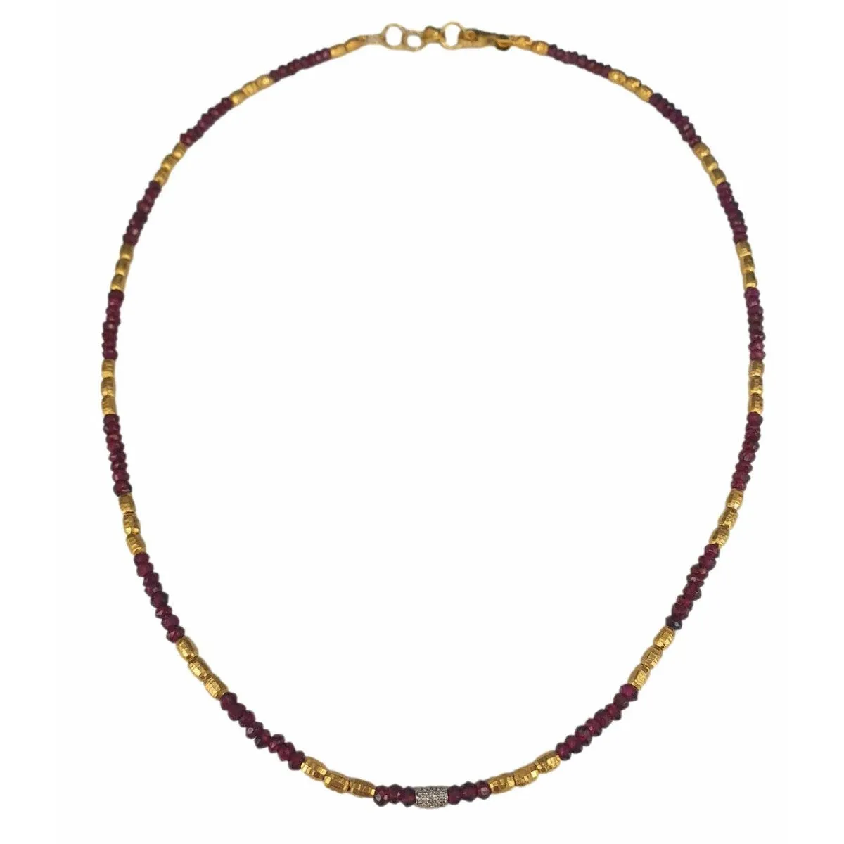 Marika 14K Gold, Garnet & Diamond Necklace - M9217