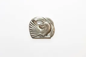 McCLELLAND BARCLAY Sterling Silver Repoussé Art Deco Dove Brooch, no back