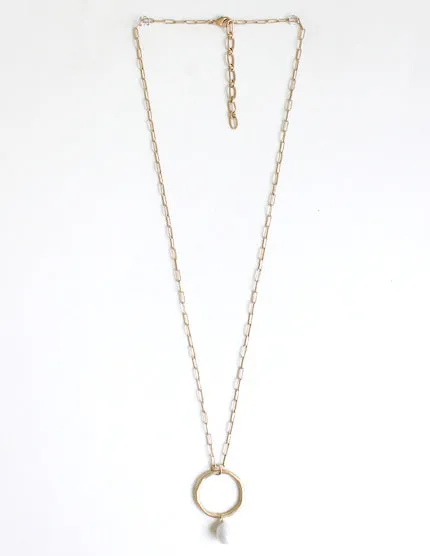 Meghan Browne Ellen Necklace - Gold Pearl