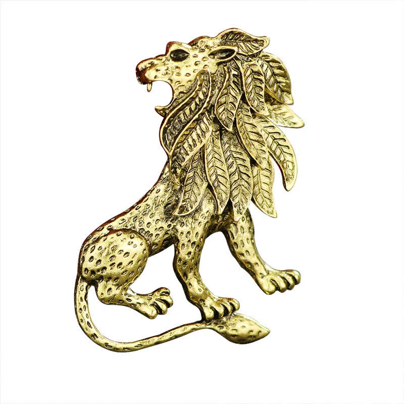 Men's Antique Retro Lion Brooch