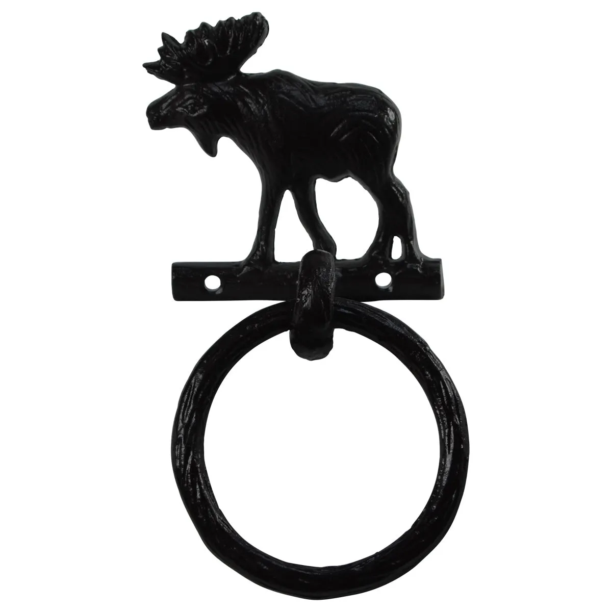 Metal Wall Mount Bull Moose Rustic Towel Ring Holder