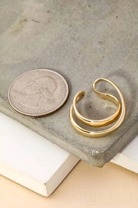 Metallic Double Loop Ring