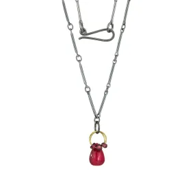 Mini Tangle Necklace, Ruby and Garnet