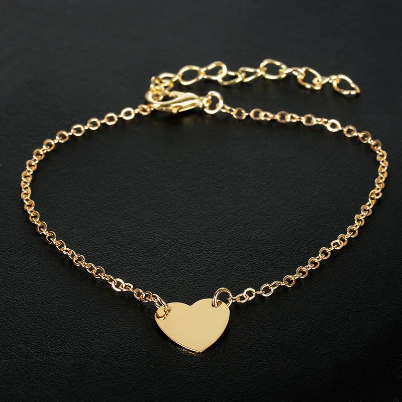 Minimalist Heart-Shaped Anklet Bracelet