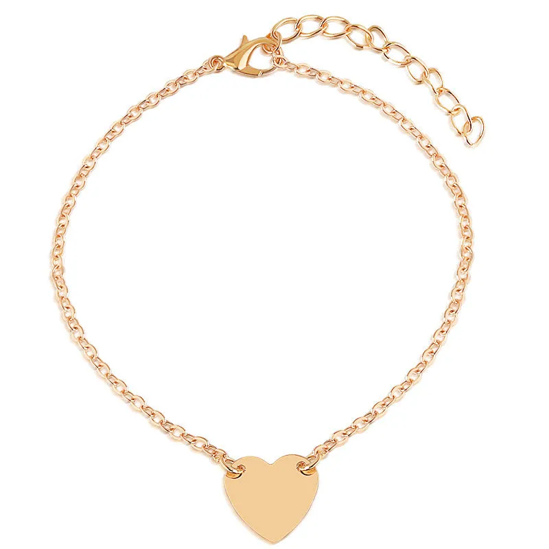 Minimalist Heart-Shaped Anklet Bracelet