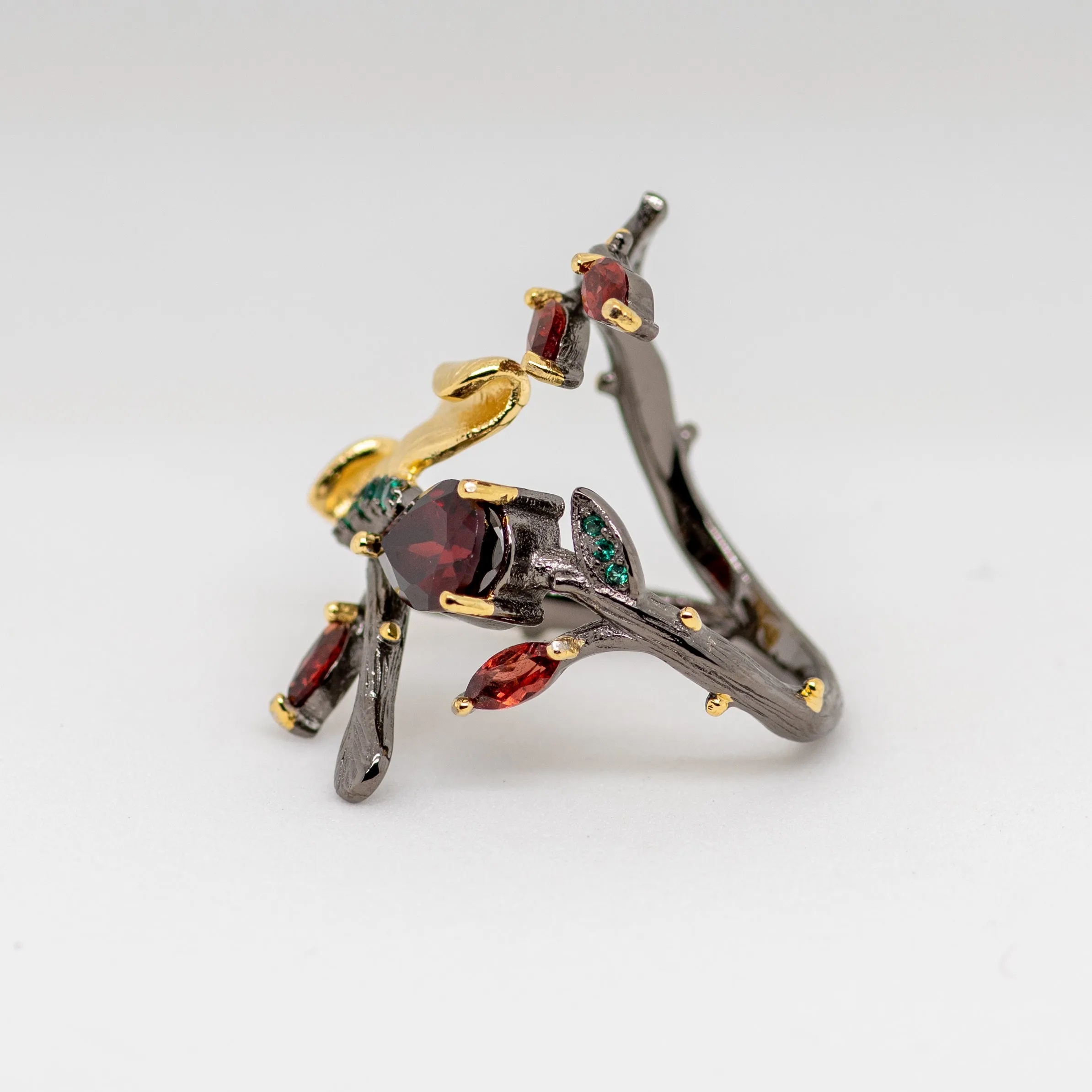 Monarch Garnet Ring in Sterling Silver