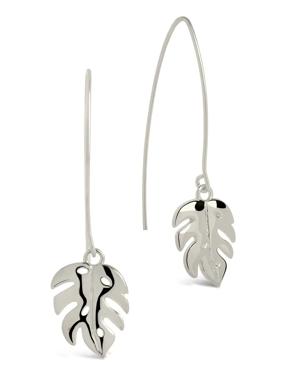 Monstera Leaf Threader Earrings and Chain Bracelet Set