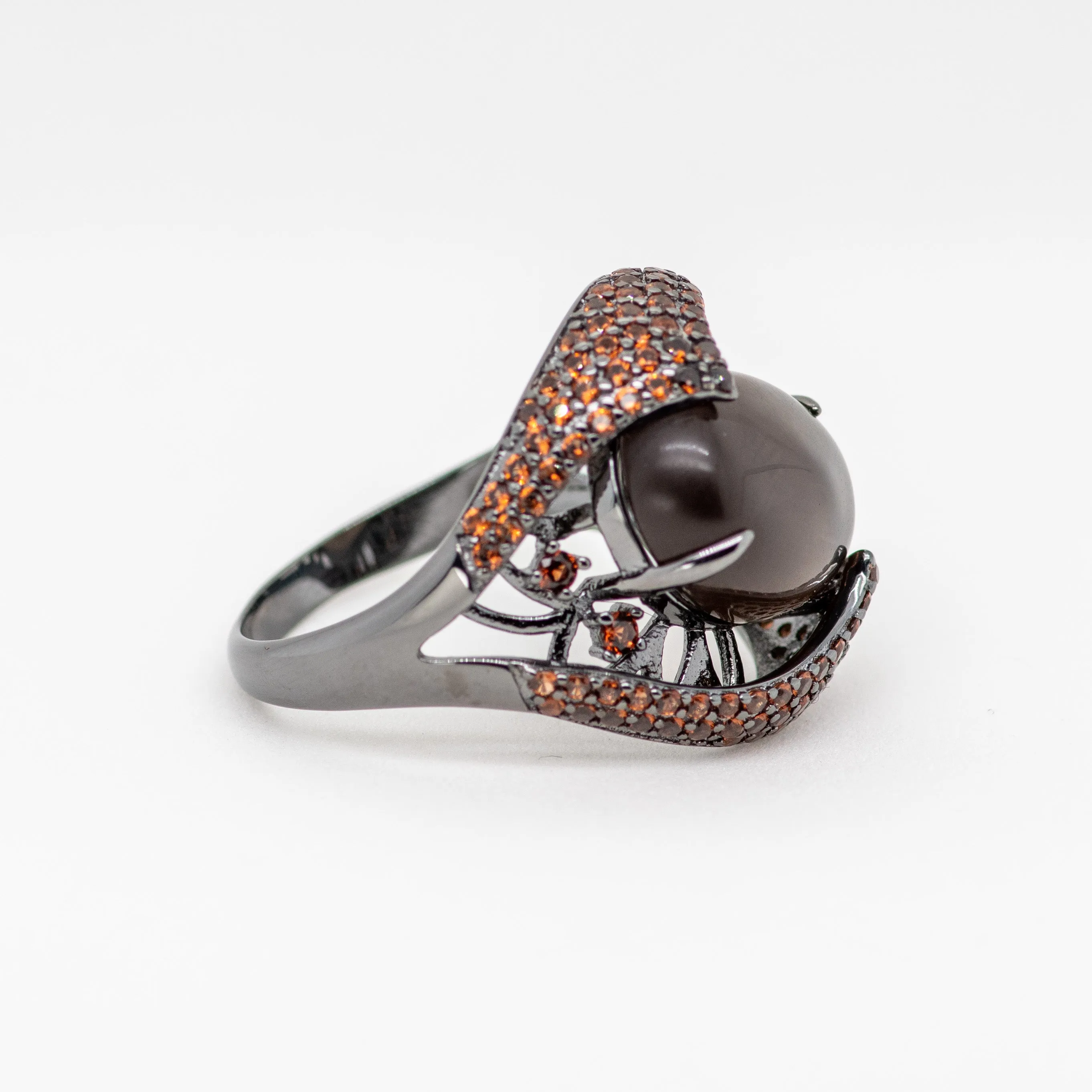 Morion Quartz Ring in Sterling Silver