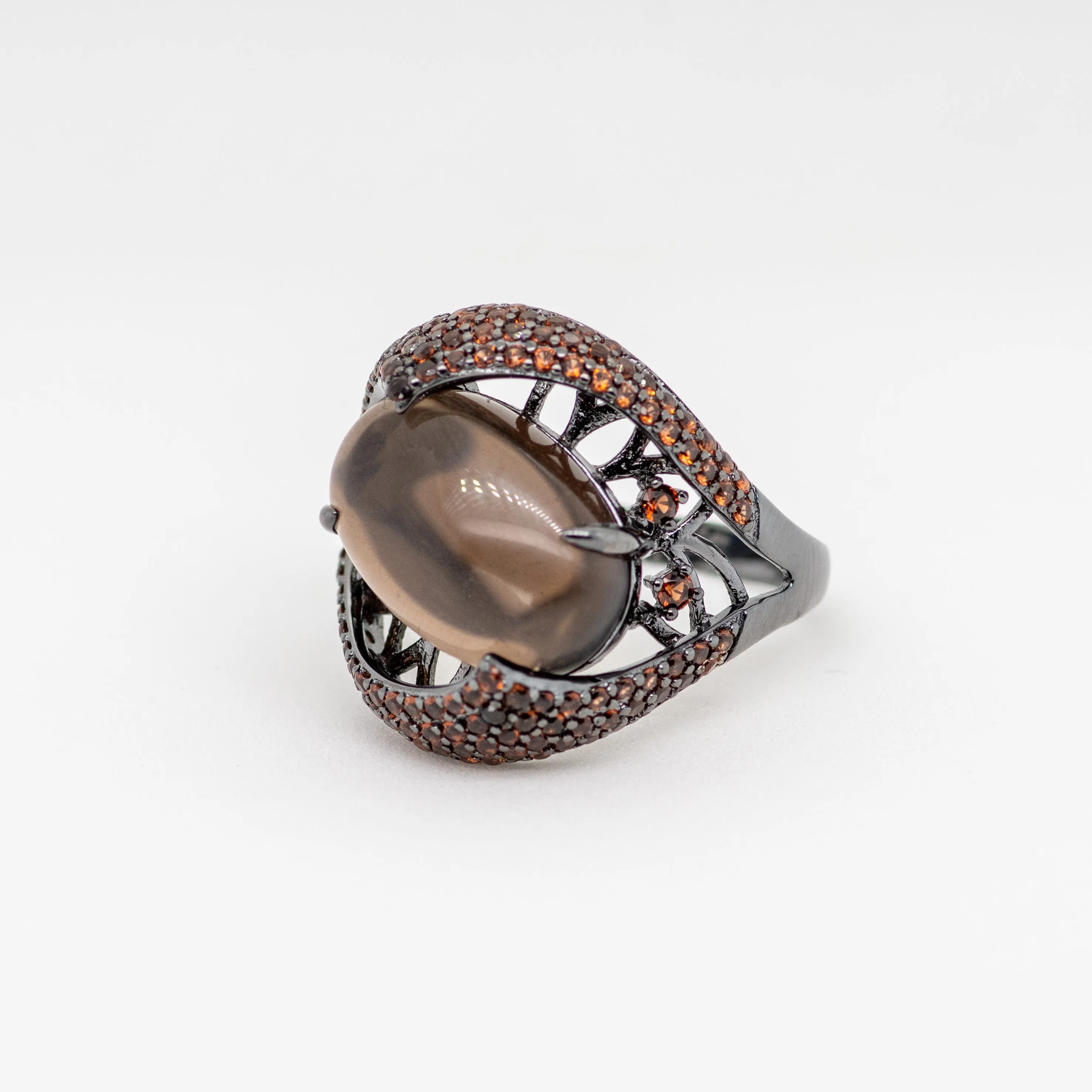 Morion Quartz Ring in Sterling Silver