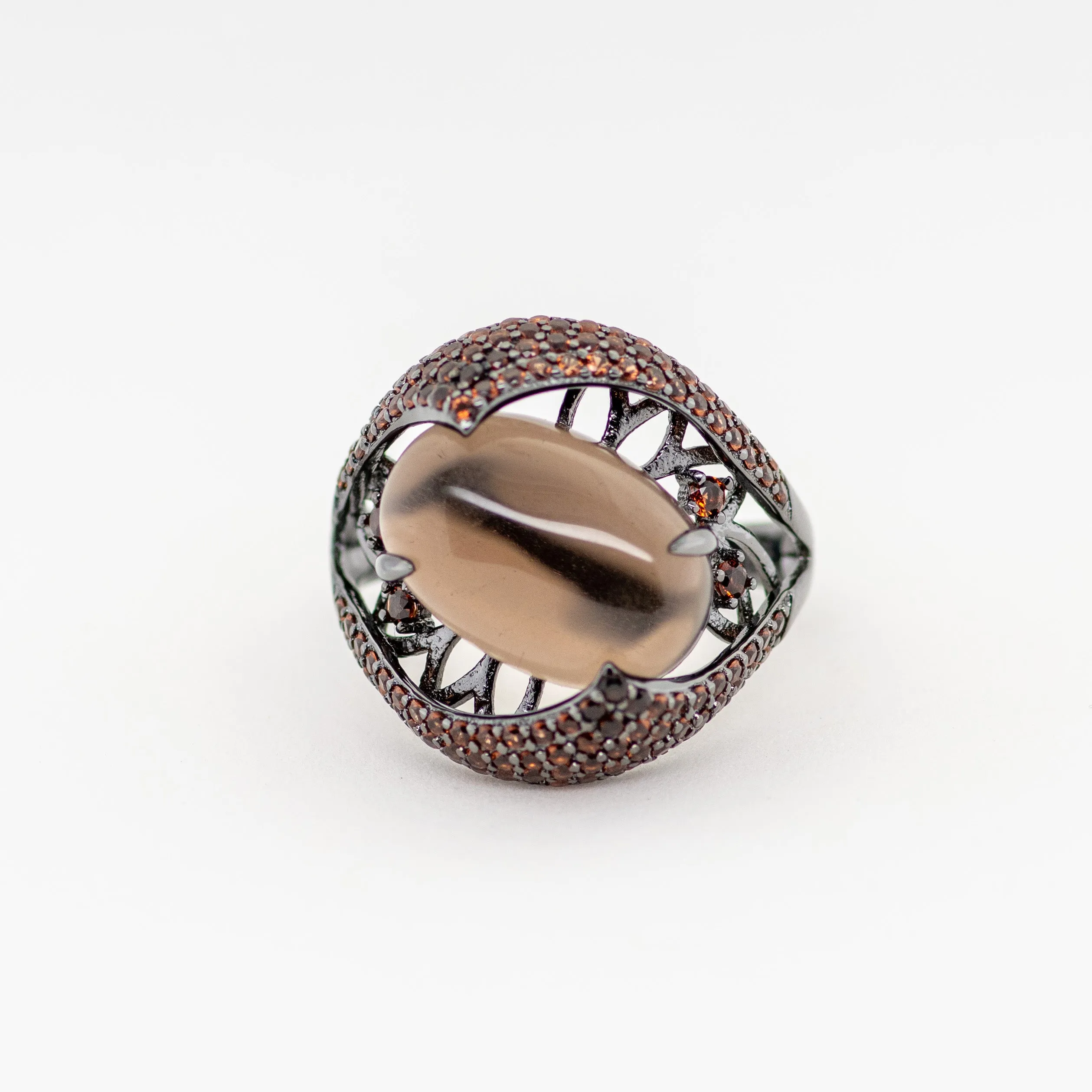 Morion Quartz Ring in Sterling Silver