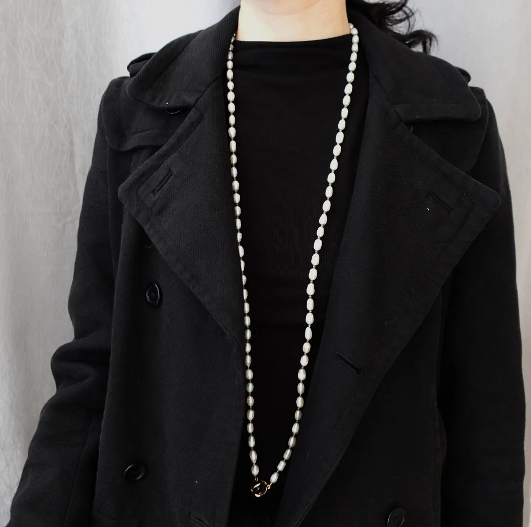 Multi-style Opera Pearl Necklace (Black Terahertz Stone)