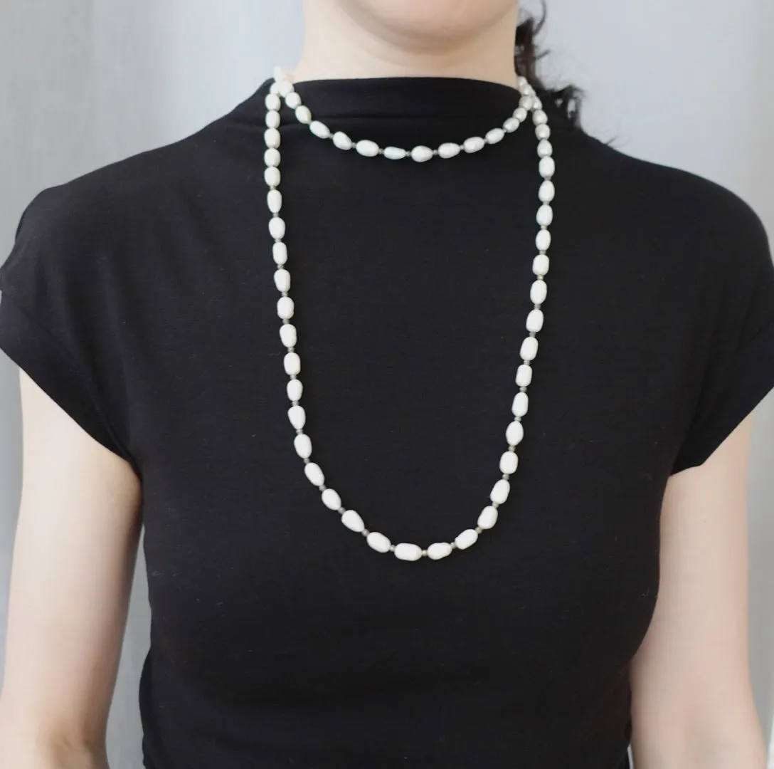 Multi-style Opera Pearl Necklace (Black Terahertz Stone)