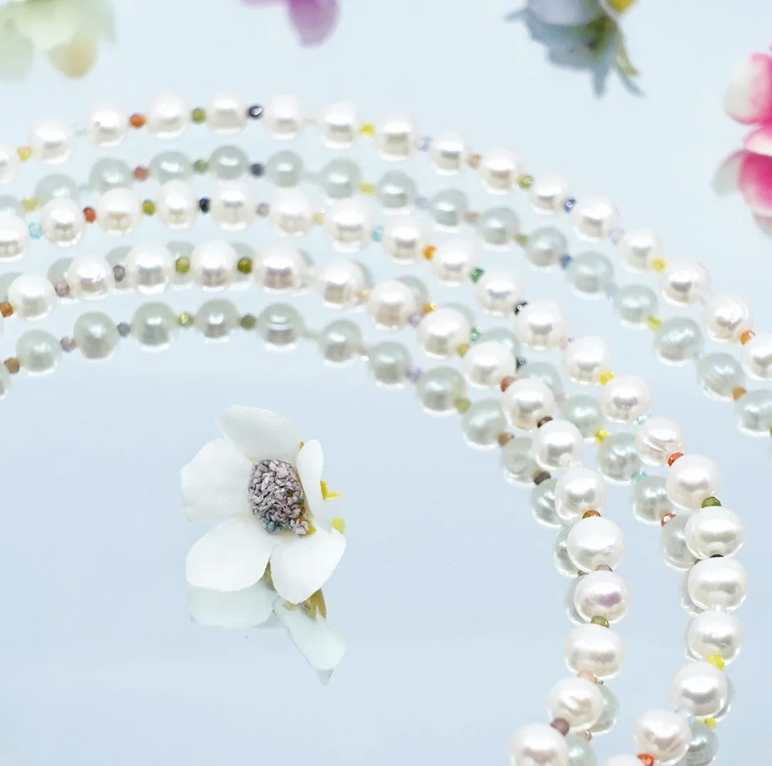 Multi-style Opera Pearl Necklace (Colorful)