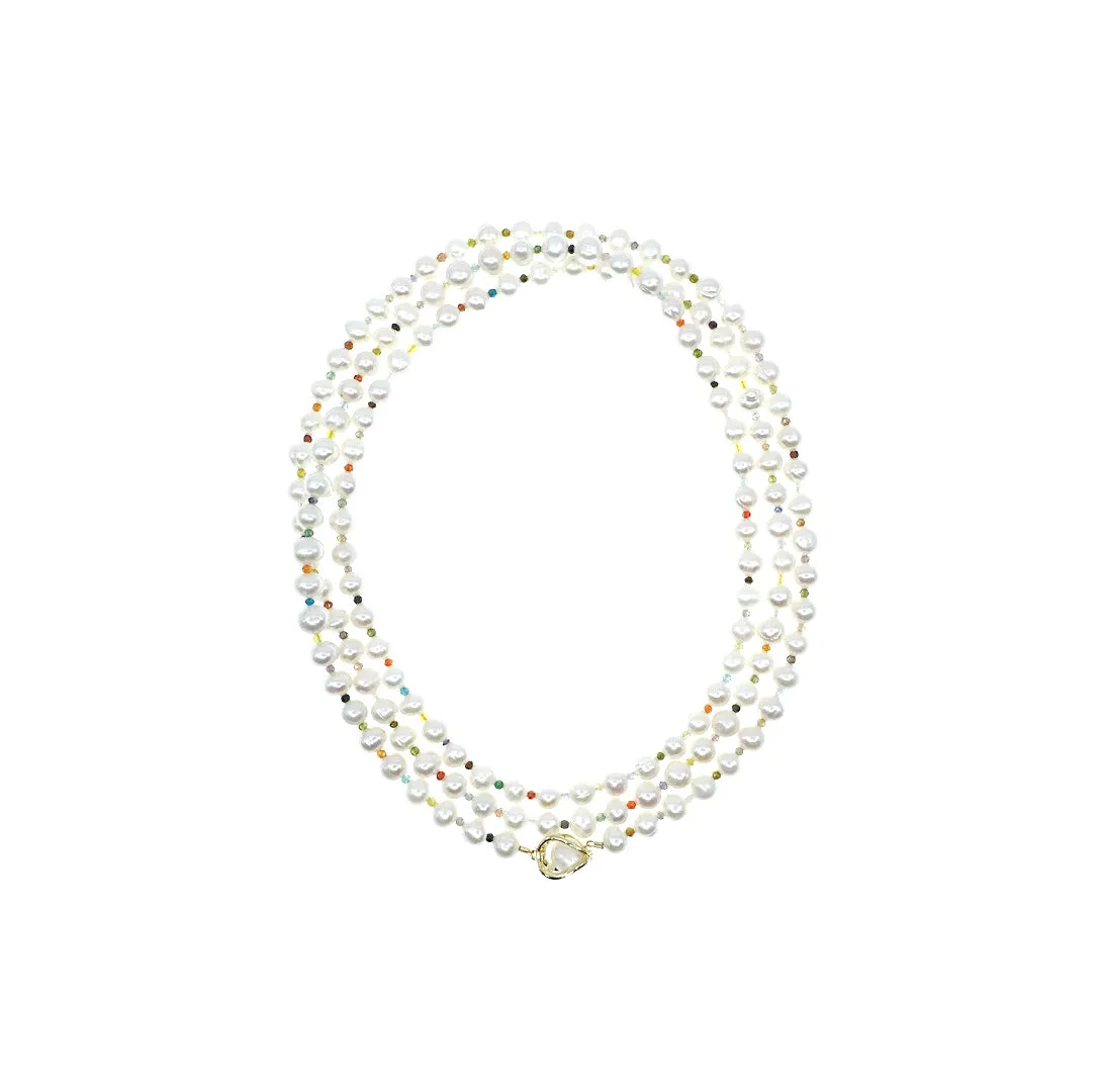 Multi-style Opera Pearl Necklace (Colorful)