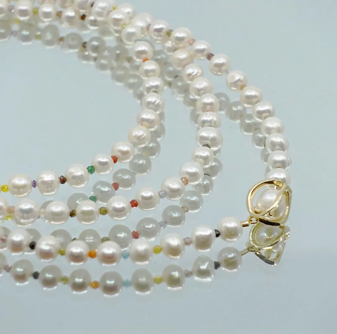 Multi-style Opera Pearl Necklace (Colorful)