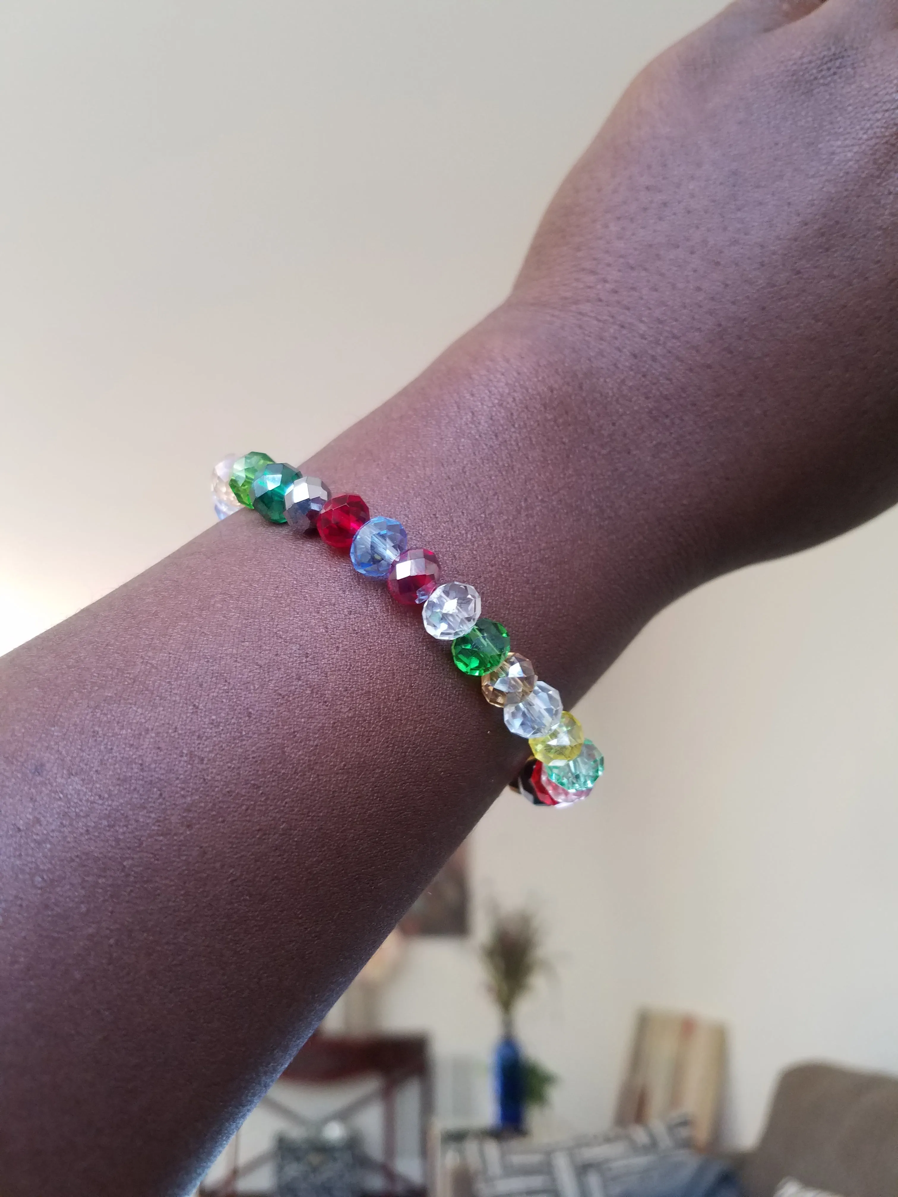 Multicolor Sparkle Stacker Bella Africa Beaded Stretch Bracelet