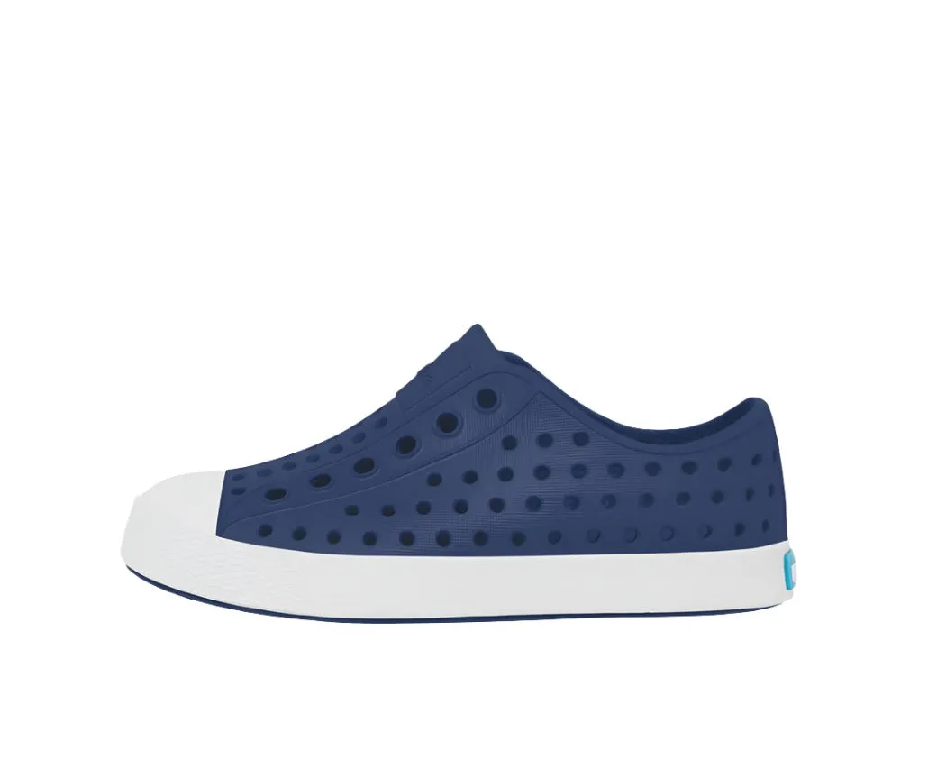 NATIVE Jefferson Junior Shoes Regatta Blue/Shell White