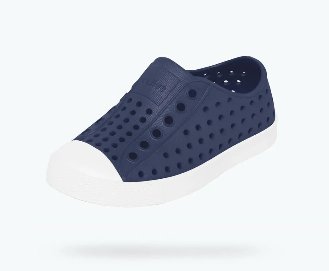 NATIVE Jefferson Junior Shoes Regatta Blue/Shell White