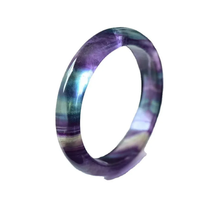 Natural fluorite bracelet iridescence -Amethyst round bracelet!