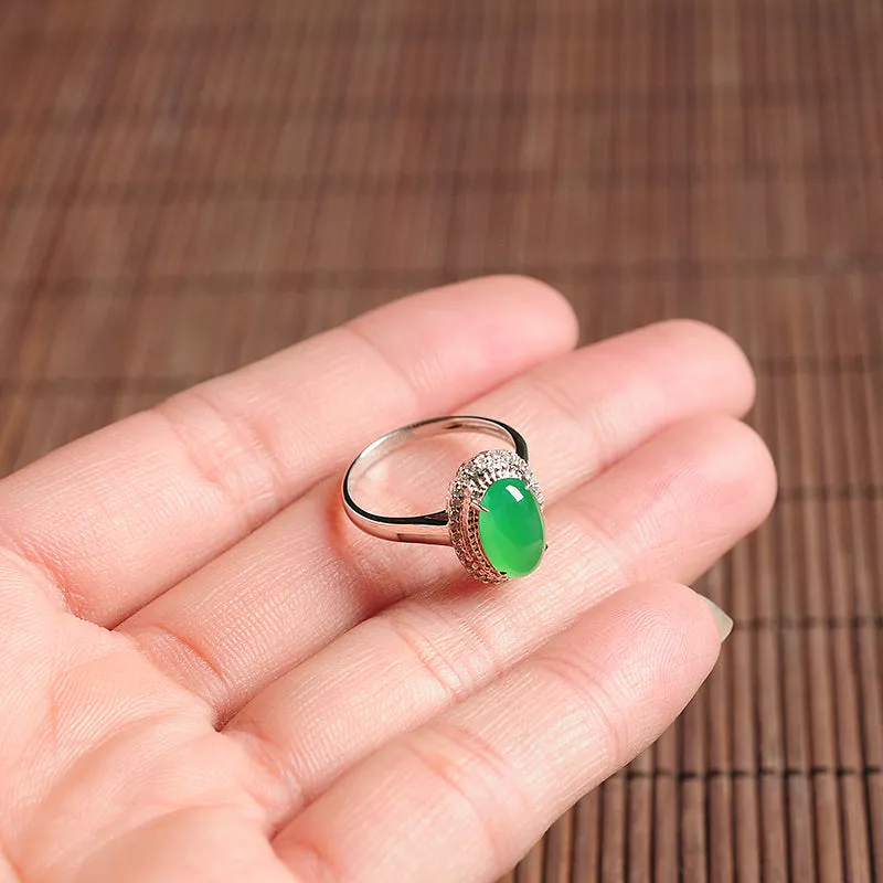 Natural Jade Ring Jadeite Gold Ring RG9