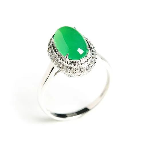 Natural Jade Ring Jadeite Gold Ring RG9