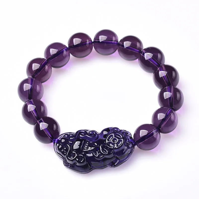 Natural Stone Amethyst Beads Bracelet