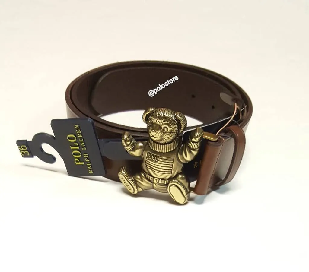 Nwt Polo Ralph Lauren Brown Teddy Bear Belt