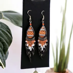 OldTribes™ Small Sized Southwestern Orange Teardrop Earrings