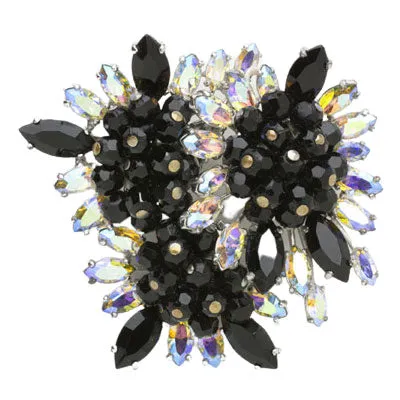 Onyx & Aurora Borealis Brooch by Elsa Schiaparelli