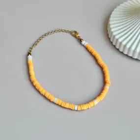 Orange & White Anklet