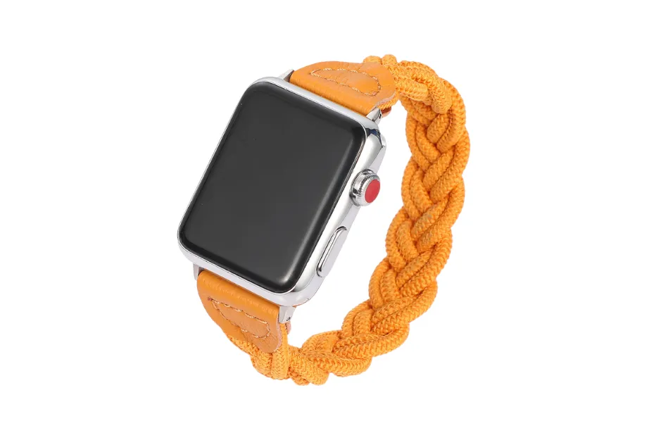 Orange Braided Watch Band